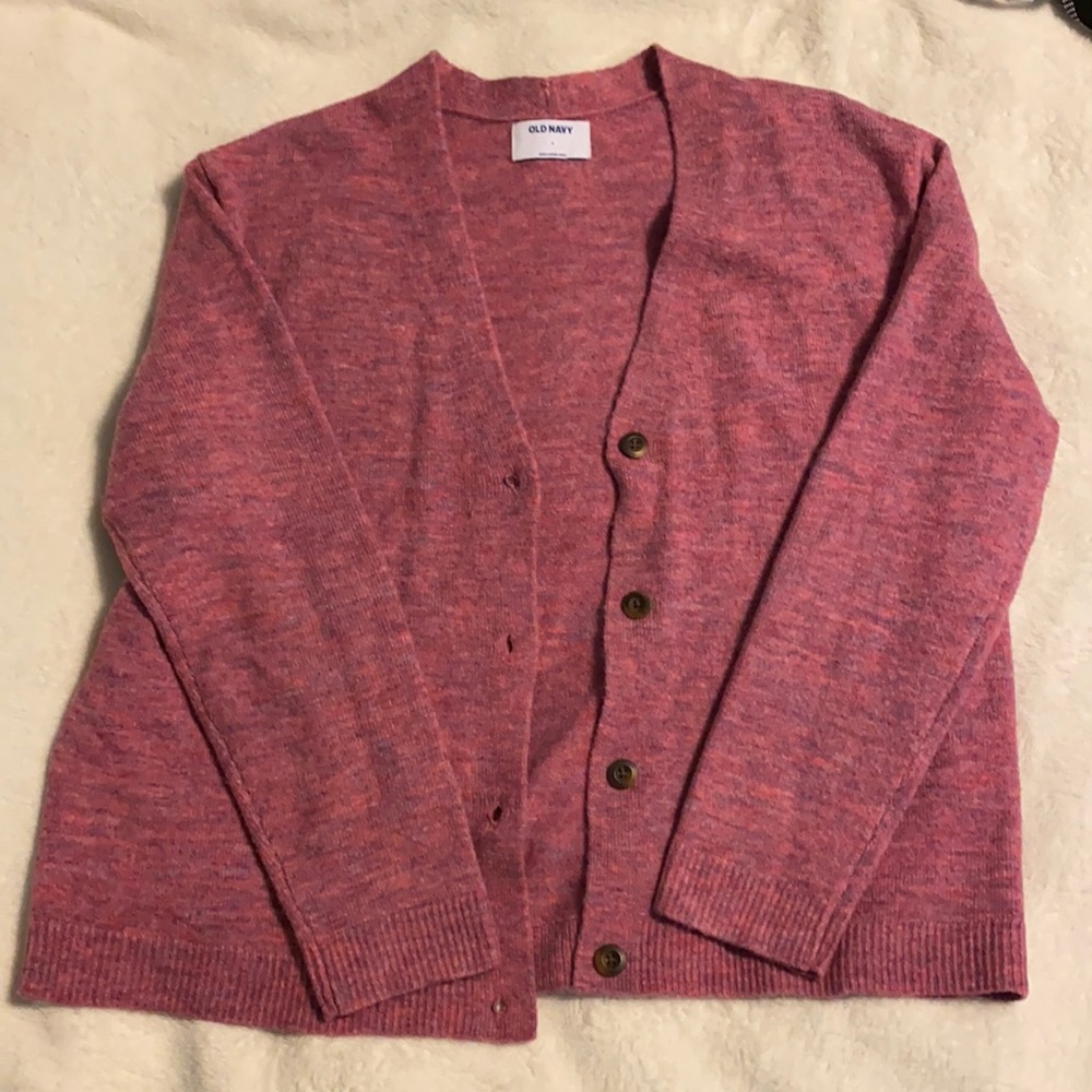 Old Navy Raspberry Button Up Cardigan
